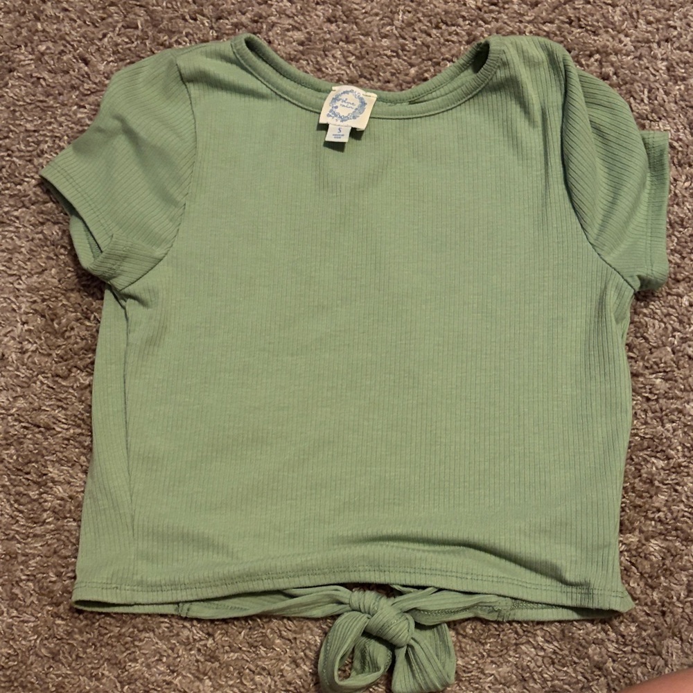 Blue Rain Green Crop Top